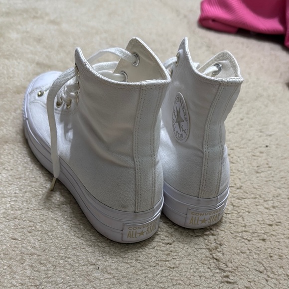 Converse All Star White and Gold High-Tops - Picture 4 of 4